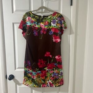 Adrianna Papell Brown Floral Dress